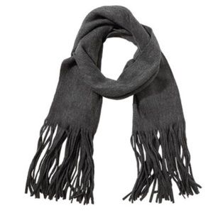 NWT Lucky Brand Solid Charcoal Grey Brushed Scarf